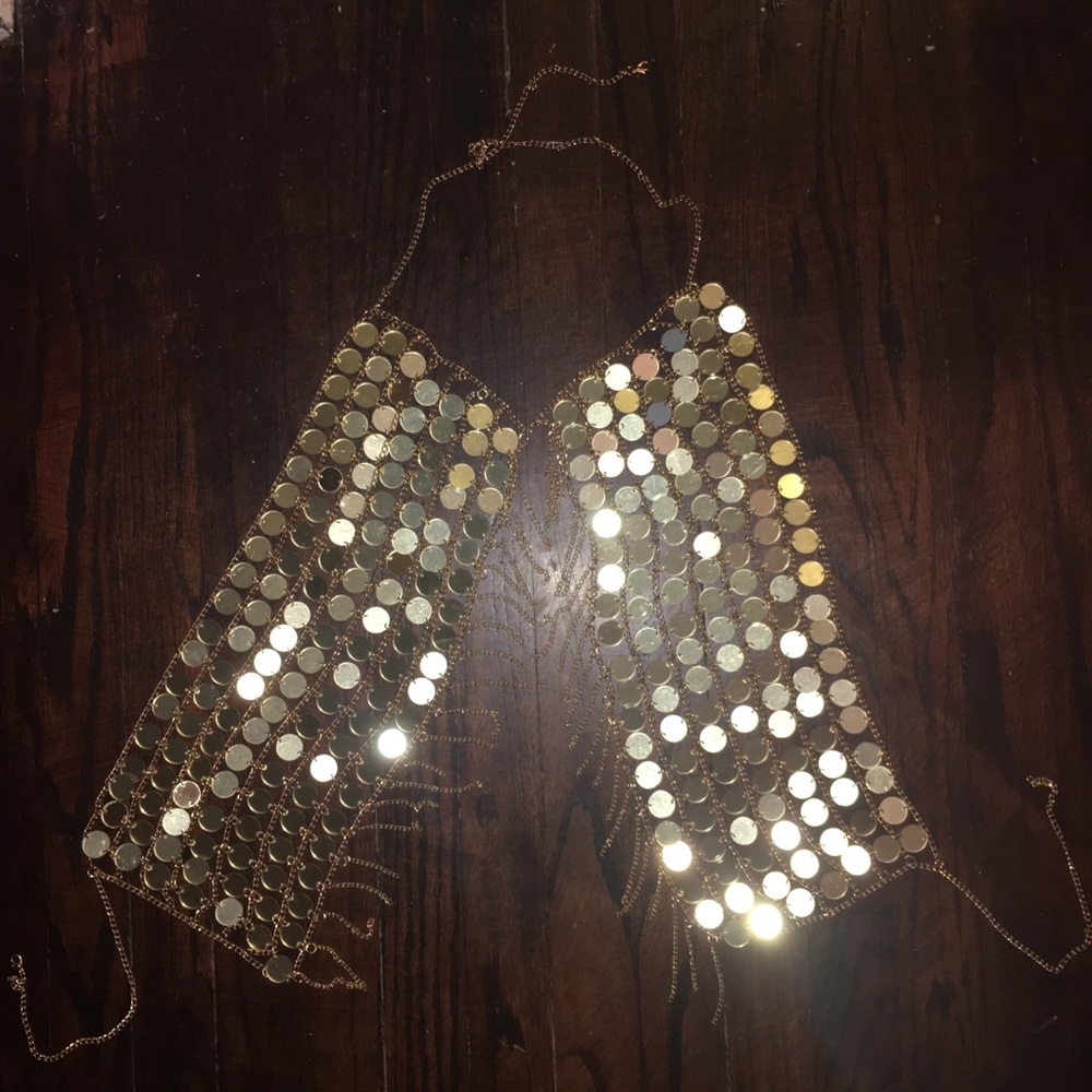 Boho Gold Body Chain Tassels Festival EDC - Picture 6 of 8